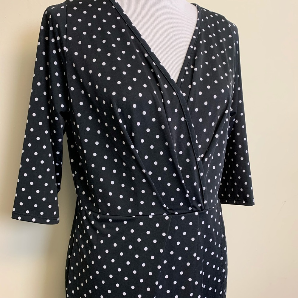 Crossover V-Neck bodice with a faux wrap skirt 1XL - Picture 12 of 13